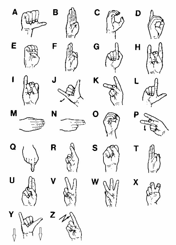 langue ou langage des signes bonjour